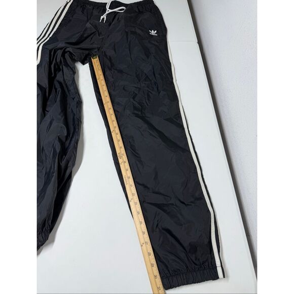 Vintage Y2K Adidas Wide Leg Black White 3 Stripe Trackpants Men's Sz L See Notes - Picture 8 of 12